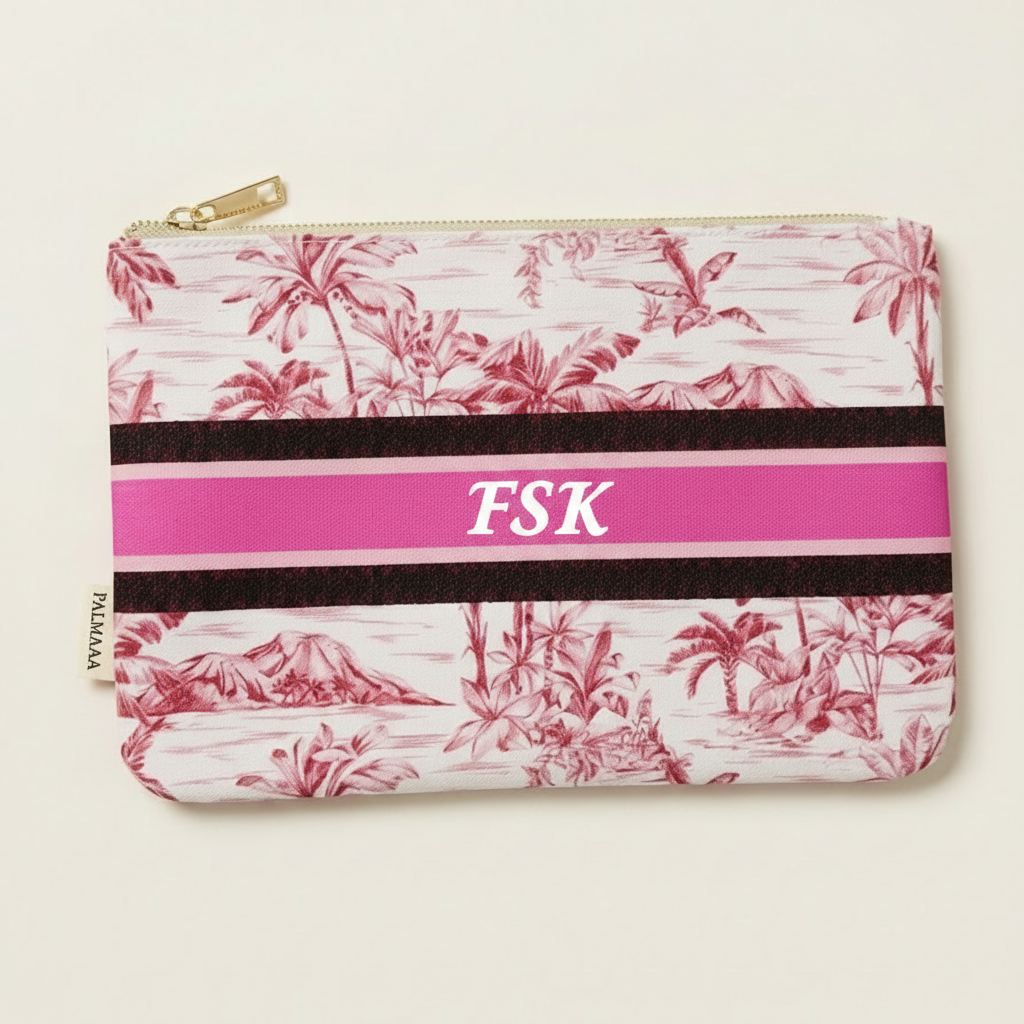 Personalized Clutch - Pink Island