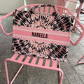 Luxury canvas tote bag set- striped pink