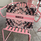 Luxury canvas tote bag set- striped pink