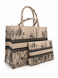 Luxury Canvas tote bag set - classic floral