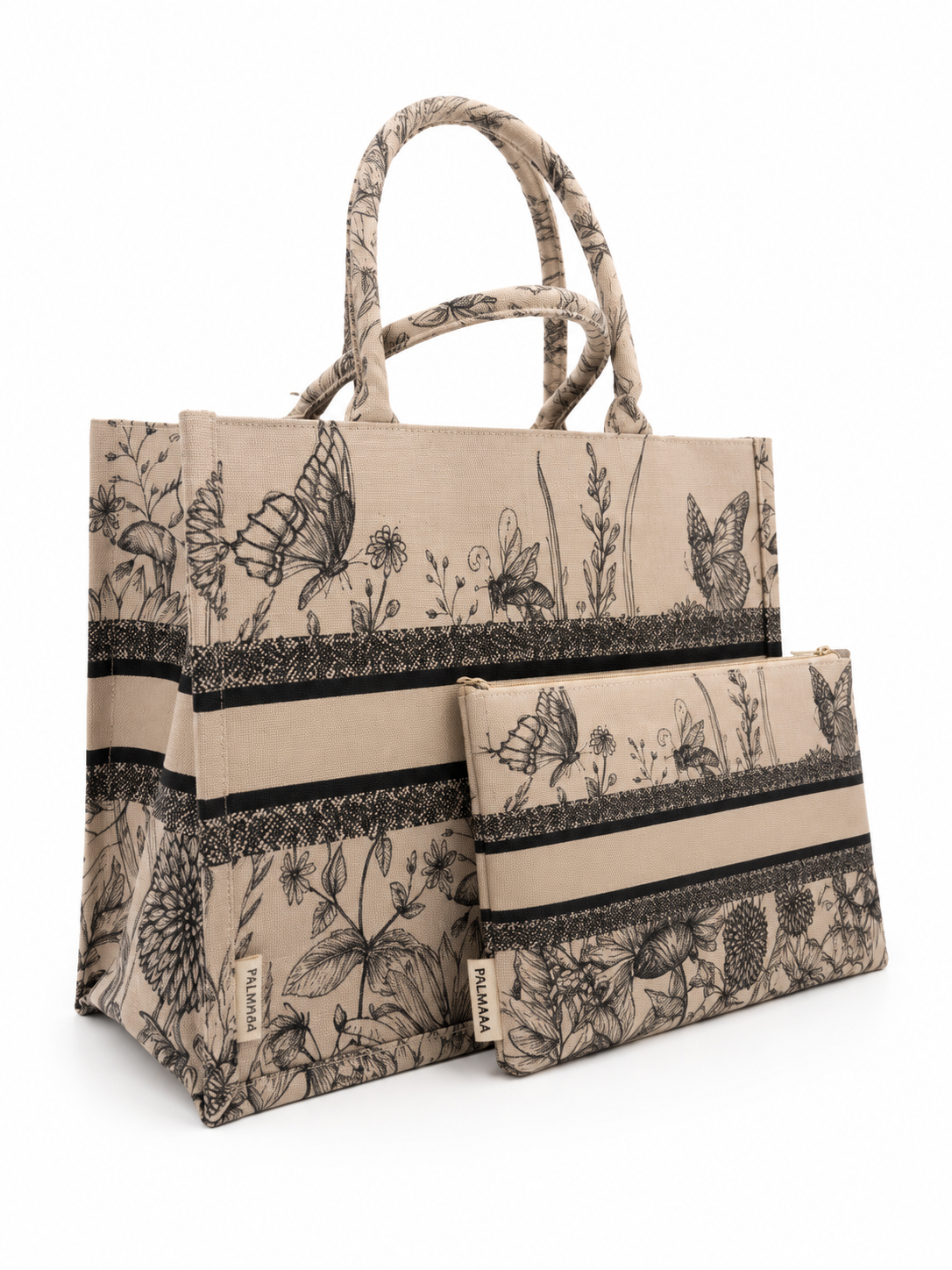 Luxury Canvas tote bag set - classic floral