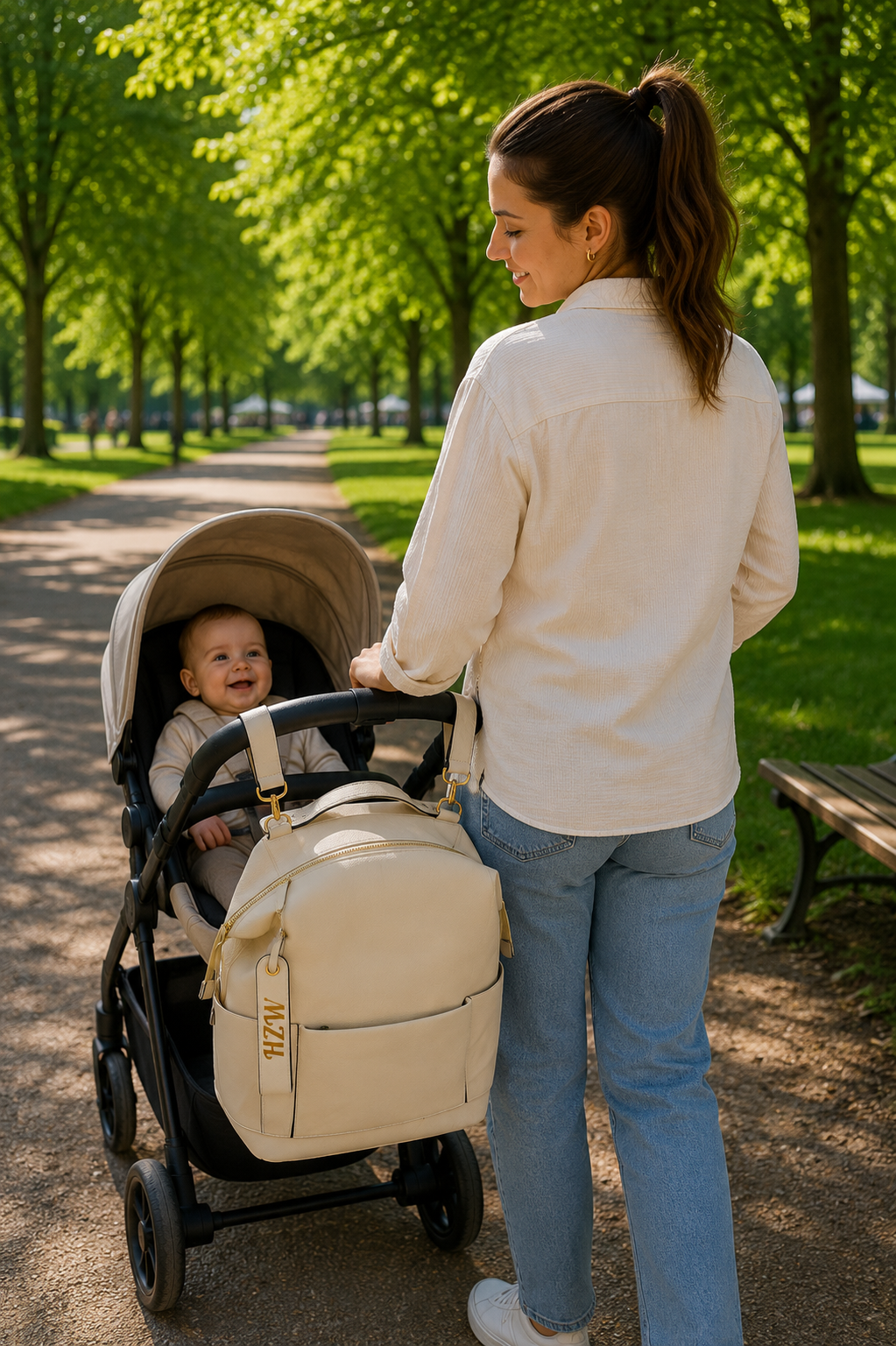 Diaper Stroller Backpack Set – Neutral Beige