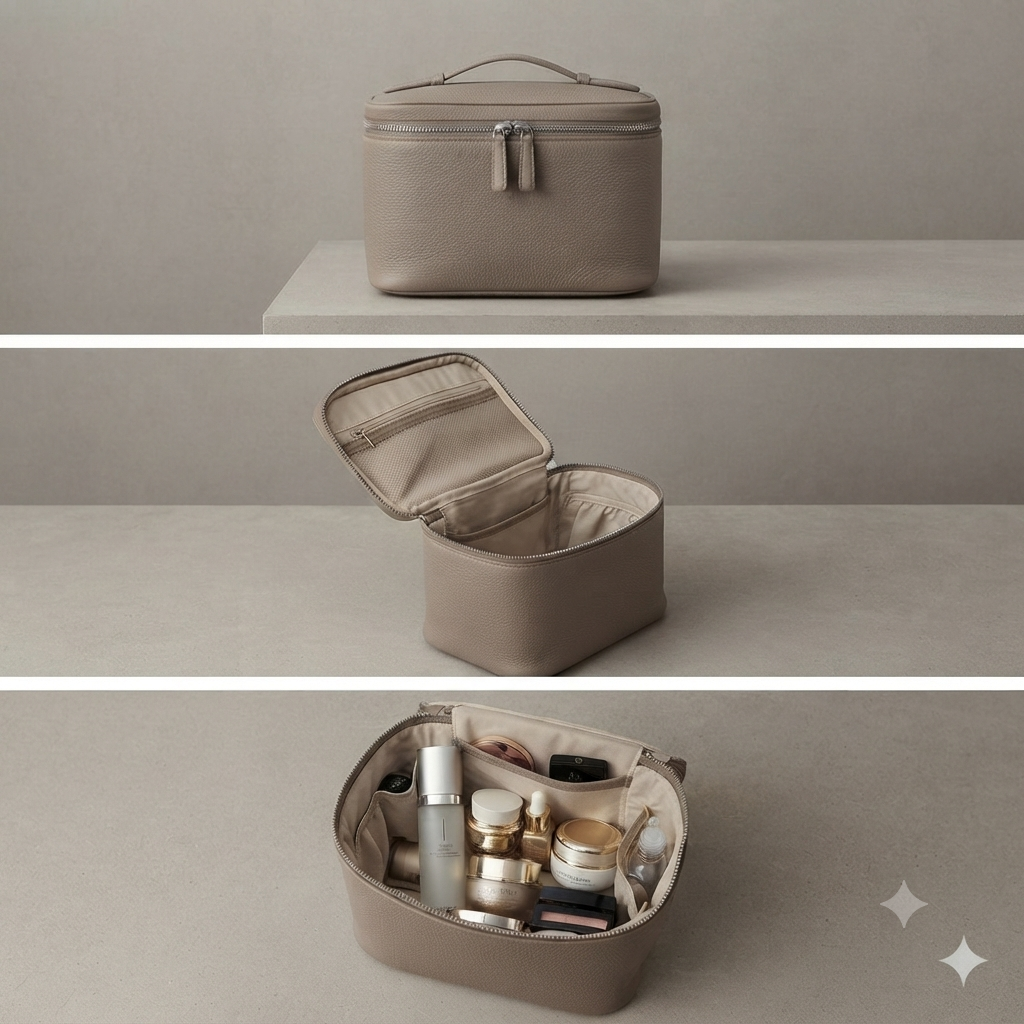 Makeup bag with dividers