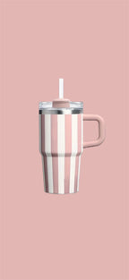 Striped pink tumbler