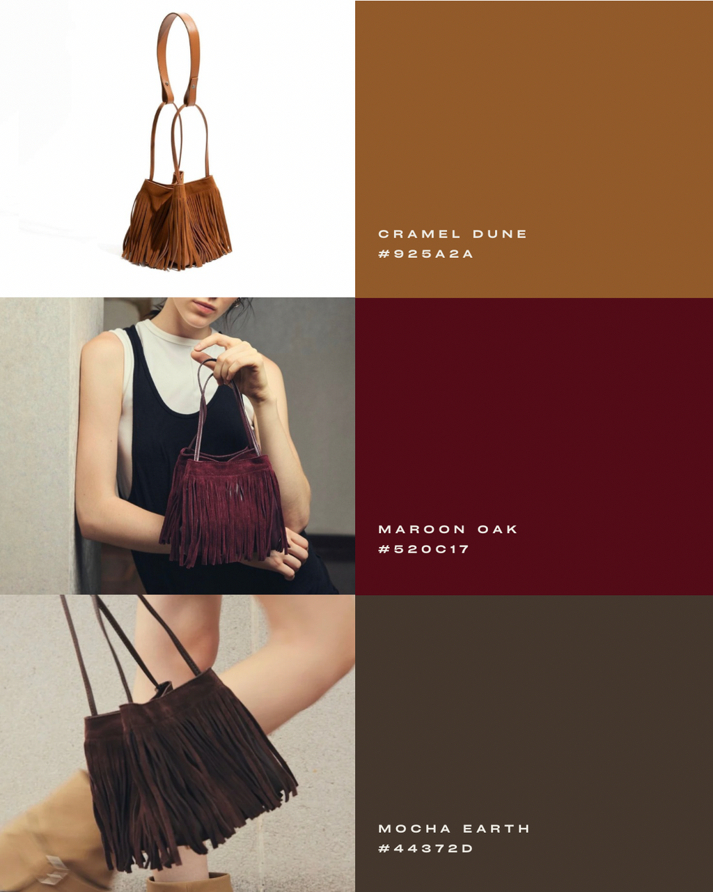 Fringe suede bag