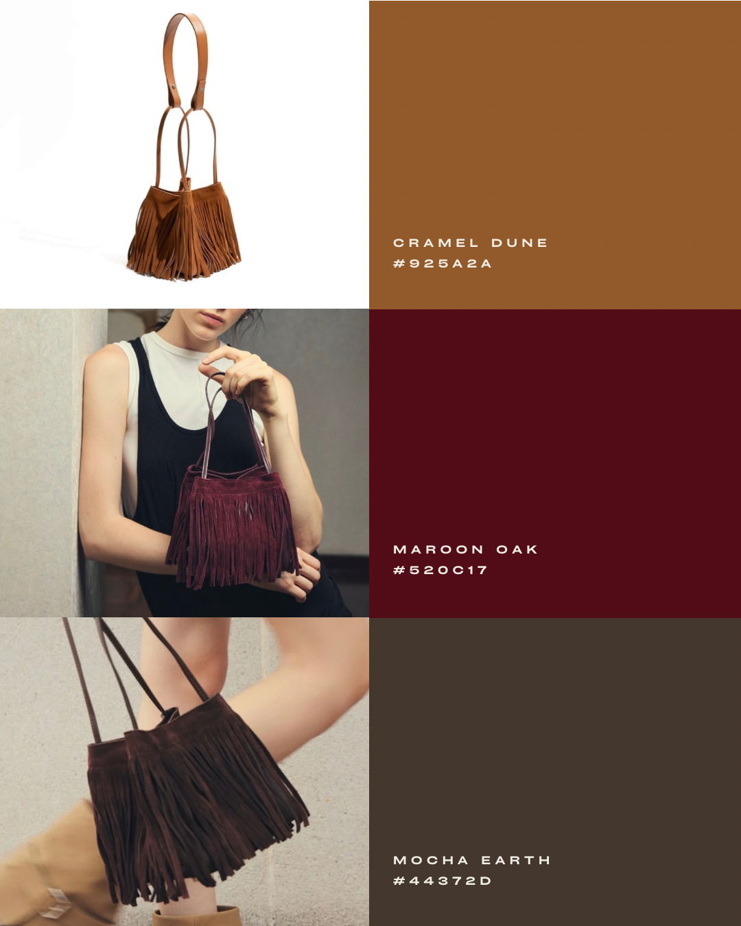Fringe suede bag