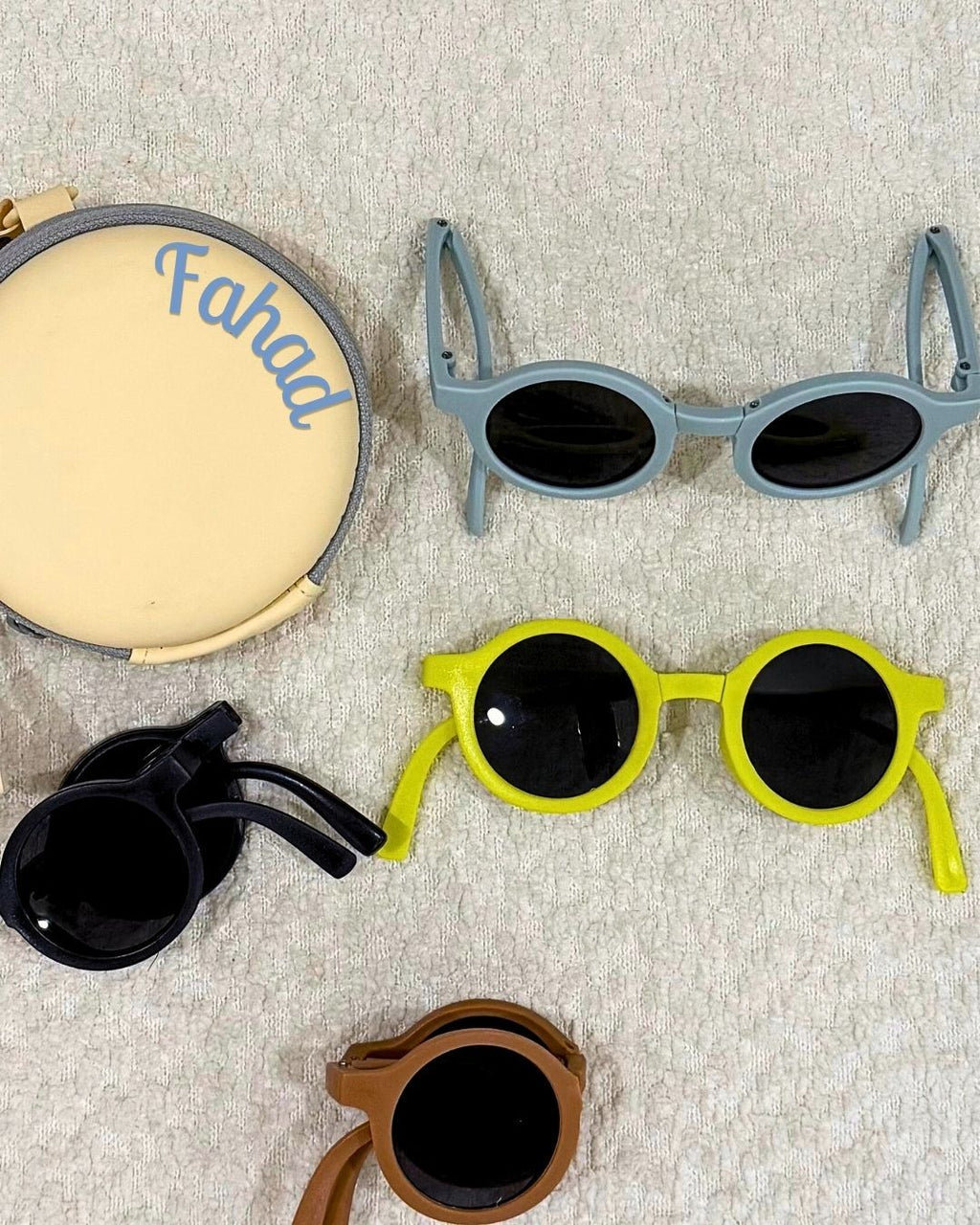 Personalized kids folding sunglasses with case