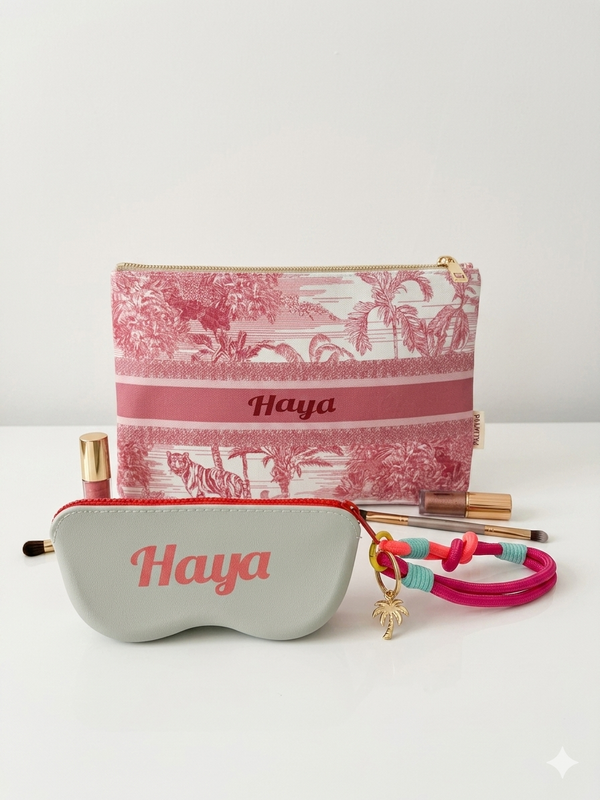 Gift set- personalized clutch & sunglasses case