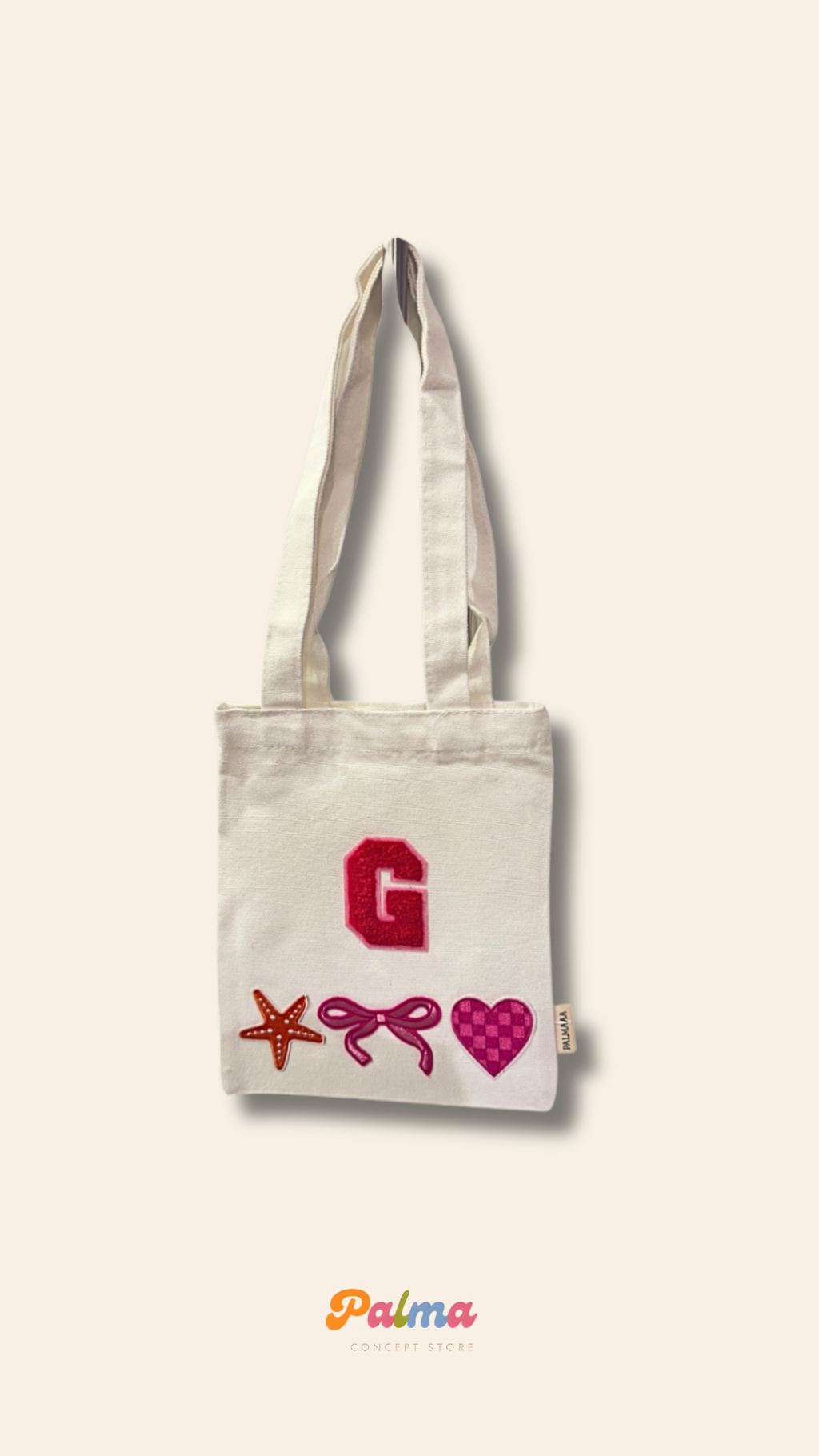 Cream beige mini tote bag KIT 🧵