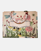 floral canvas tote bag with scarf handle