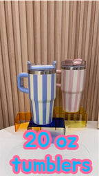 Striped pink tumbler