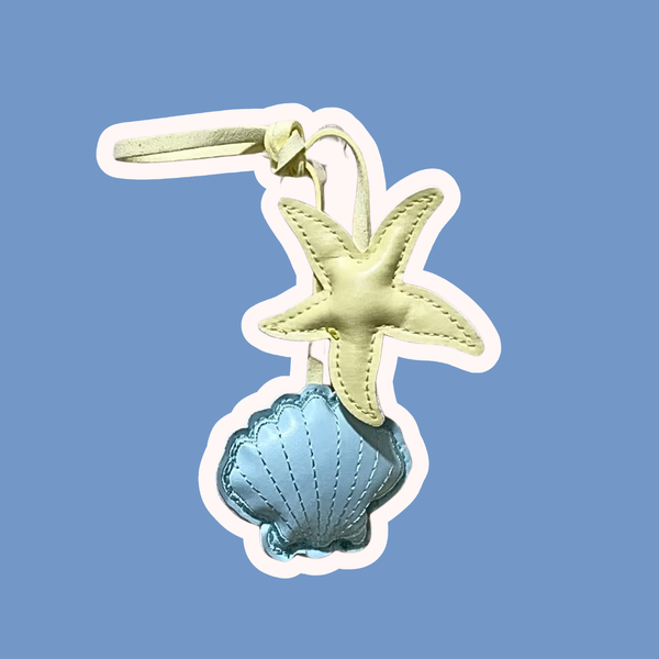 Leather charm- seashell and shell 🐚