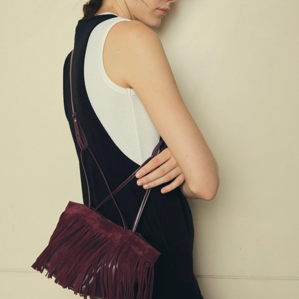 Fringe suede bag