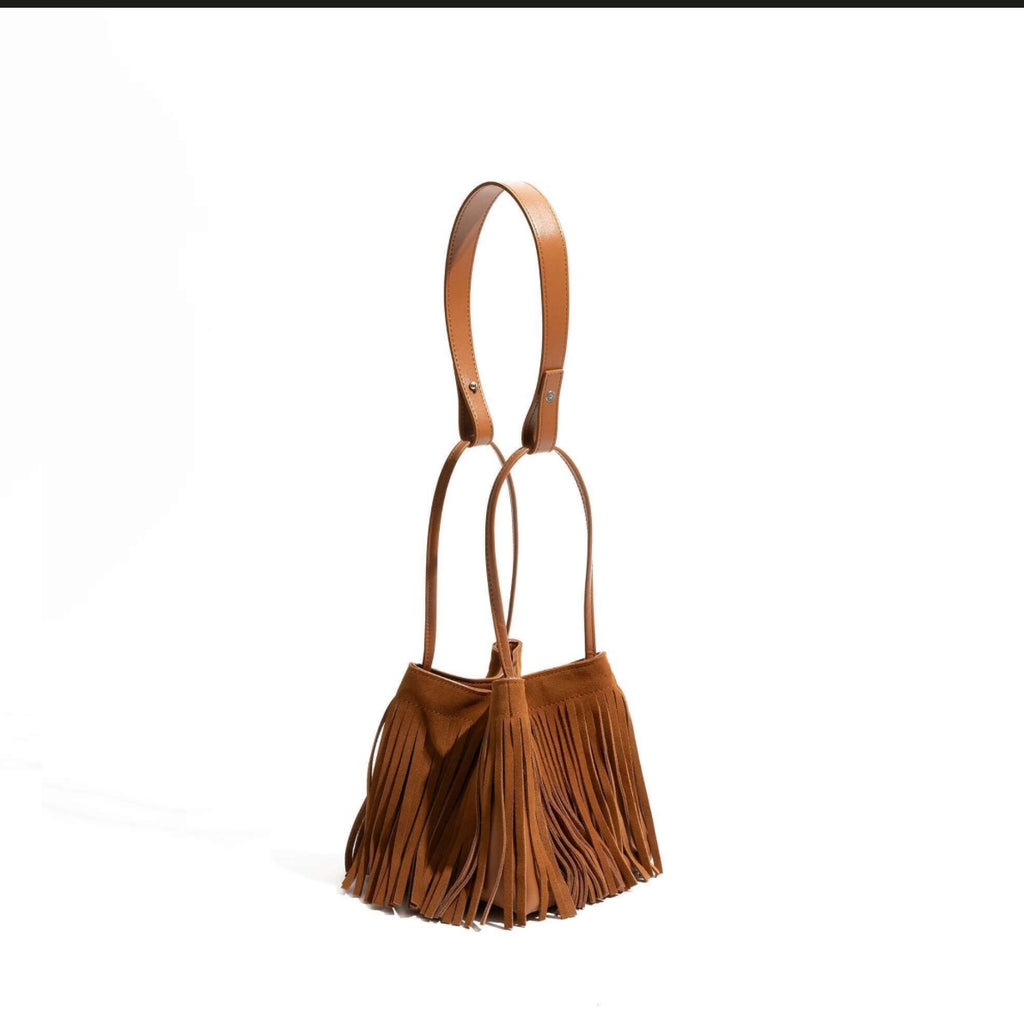Fringe suede bag