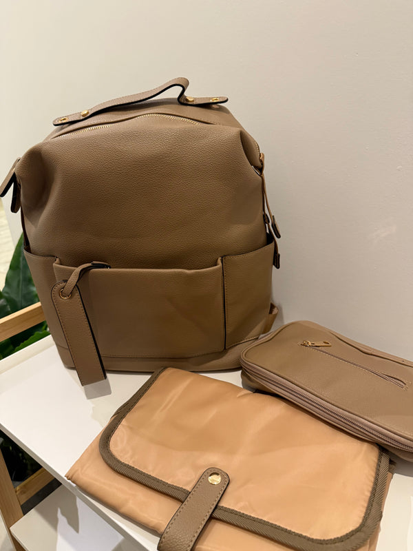 Diaper Stroller Backpack Set – brown